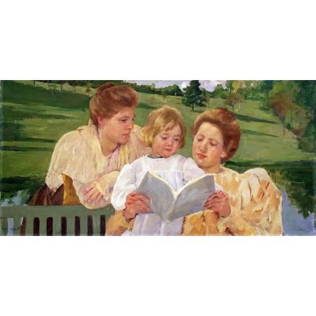 Grupo familiar leyendo, Cassatt, Algomasquearte