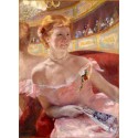 Mujer con collar de perlas, Cassatt