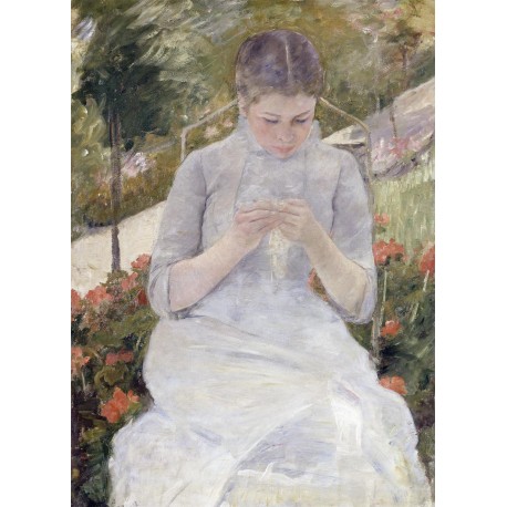Chica en el jardín, Cassatt, Algomasquearte
