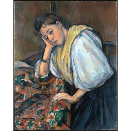 Joven italiana en la mesa, Cezanne, Algomasquearte
