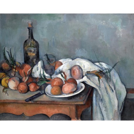 Bodegon con Cebollas, Cezanne, Algomasquearte