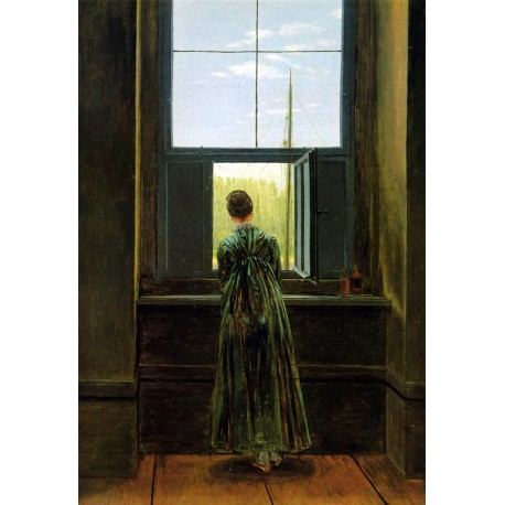 Mujer asomada a la ventana, Friedrich, Algomasquearte