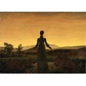 Mujer delante del sol poniente, Friedrich