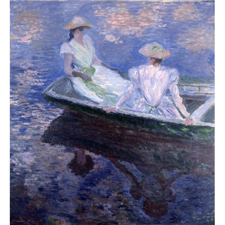 Jovenes damas en una barca, Monet, Algomasquearte