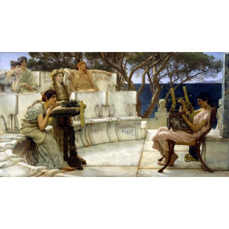 Reproduccion, Cuadro, Sappho-y-Alcaeus, Alma-Tadema, algomasquearte
