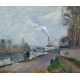 Pissarro La rivera cerca de Pontoise con tiempo nublado Algomasquearte 