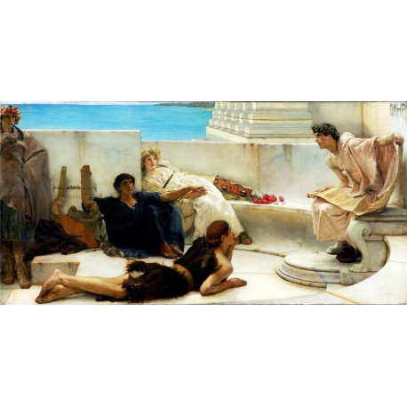 Reproduccion, Cuadro, Una lectura de Homero, Alma Tadema, algomasquearte