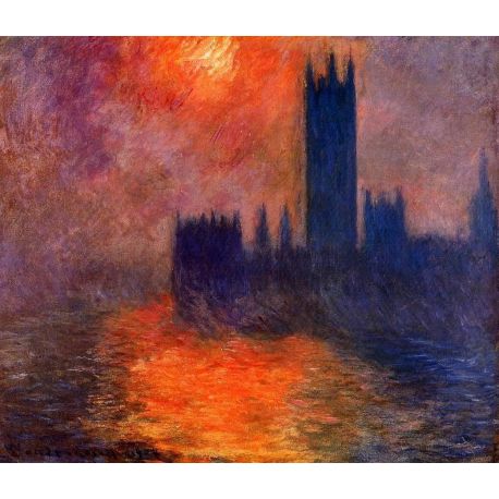 Parlamento de Londres, Sol rompiendo niebla, Monet, Algomasquearte