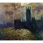 Monet, Parlamento de Londres, Reflejos en el Támesis, Lienzo en Bastidor, AlgomasQueArte