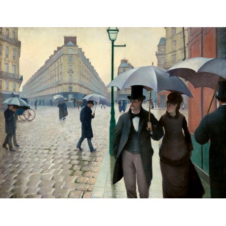 Día lluvioso en una calle de París, Caillebotte, Algomasquearte